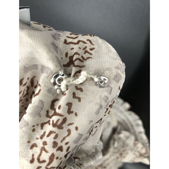 En Saison Women Pleated Sheer Maxi Dress M Beige Keyhole Back Slit Sleeve Hi-Low - Picture 6 of 9